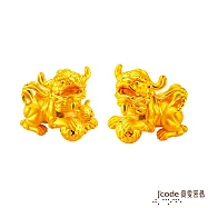 J&rsquo;code真愛密碼金飾 白沙屯 招財獅成對黃金擺件