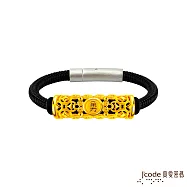 J&rsquo;code真愛密碼金飾 白沙屯 勇往直錢錢超多硬金編織男手鍊