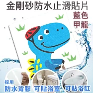 Echain Tech 熊掌 金鋼砂防滑貼片 藍色甲龍 12x12公分 單片