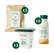【馬修嚴選】<博客來獨家組>原味優格日嚐杯3入+穀物棒2入+優格飲6入