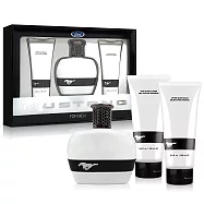 FORD MUSTANG 福特野馬 美式傳奇白鑽男性淡香水禮盒(淡香水100ml+2合1沐浴膠100ml+鬍後膠100ml)