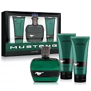 FORD MUSTANG 福特野馬 美式傳奇綠鑽男性淡香水禮盒(淡香水100ml+2合1沐浴膠100ml+鬍後膠100ml)