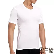 三槍牌時尚精典金絲棉型男圓領短袖上衣2件組 HE901B M 白色