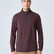 【荒野wildland】男前襟拉鍊彈性保暖機能衣0B12608-105 M 摩卡色