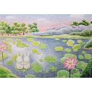 【玲廊滿藝】芒現-兔子荷花池27.3x39.3cm