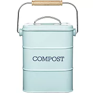 《KitchenCraft》復古提式廚餘桶 | 垃圾桶 - 藍3L