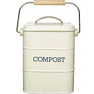 《KitchenCraft》復古提式廚餘桶 | 垃圾桶 - 奶油黃3L