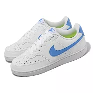Nike 休閒鞋 Wmns Court Vision LO NN 女鞋 白 藍 小白鞋 皮革 DH3158-107 24cm WHITE/BLUE