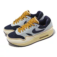 Nike 休閒鞋 Wmns Air Max 1 87 女鞋 藍 丹寧 縫線 氣墊 Aura 復古 FQ8900-440 24.5cm NAVY/IVORY