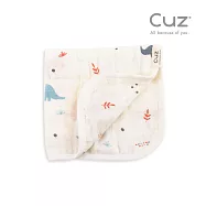 Cuz 土耳其有機綿紗布巾-加厚四層紗雙面款(35x35cm) 恐龍嬰兒紀
