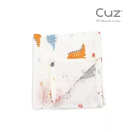 Cuz 土耳其有機綿紗布巾-2入(35x35cm) 恐龍嬰兒紀
