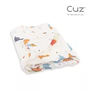 Cuz 土耳其有機綿紗布巾(80x80cm) 恐龍嬰兒紀