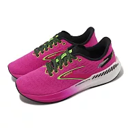 Brooks 競速跑鞋 Hyperion GTS 女鞋 桃紅 綠 氮氣中底 支撐 馬拉松 路跑 運動鞋 1203971B661 23.5cm PINK GLO/GREEN/BLACK