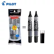 (買2筆送1卡水)PILOT 可換卡水白板筆 中字 黑