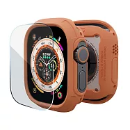 加拿大elkson Apple Watch Ultra 1-2 49mm Quattro Max軍規保護殼+保護貼套組(附貼膜神器) 愛馬橘