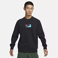 NIKE AS M CLUB+ BB CREW PATCH GX 男長袖上衣-黑-FB8436010 L 黑色