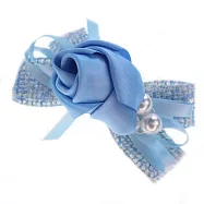 【PinkyPinky Boutique 】小香風絲緞鬱金香蝴蝶結髮夾*淺藍 / 深藍* (淺藍)