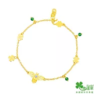幸運草金飾 自然蜂情黃金/水晶珠手鍊