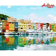 ArtLife藝術生活【TW059】台灣風情誌–基隆正濱澦港彩色屋_DIY 數字 油畫 彩繪