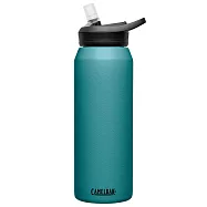 【美國CamelBak】1000ml eddy+不鏽鋼多水吸管保溫瓶(保冰) 潟湖藍