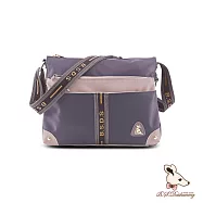 B.S.D.S冰山袋鼠 - 非常莓好 - 織帶拼接多層百搭斜背包【7010-GU】 藕紫灰