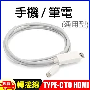 1.8米Type-C TO HDMI 4K影音轉接線(手機筆電通用版)-T902 黑