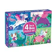 美國Mudpuppy 四合一漸進式拼圖 -魔法夥伴