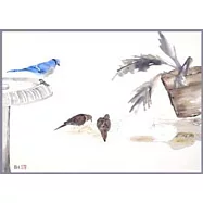 【玲廊滿藝】馬靜志 -二啄一飲40x56cm