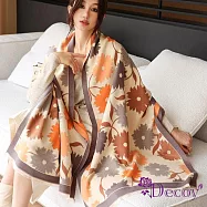 【Decoy】太陽澄花*復古學院仿羊絨圍巾/橘