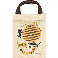 糸井忠晴(知名男作家)舊町屋&貓系列 迷你小提袋 澎澎毛線貓