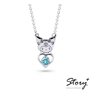 【客製品】STORY 故事銀飾-Kuromi & Me系列-酷洛米誕生石純銀項鍊-白K金 3月