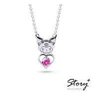 【客製品】STORY 故事銀飾-Kuromi & Me系列-酷洛米誕生石純銀項鍊-白K金 7月