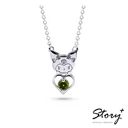 【客製品】STORY 故事銀飾-Kuromi & Me系列-酷洛米誕生石純銀項鍊-白K金 8月