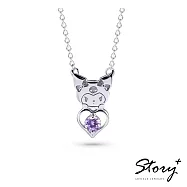 【客製品】STORY 故事銀飾-Kuromi & Me系列-酷洛米誕生石純銀項鍊-白K金 12月