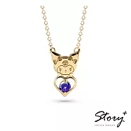 【客製品】STORY 故事銀飾-Kuromi & Me系列-酷洛米誕生石純銀項鍊-黃K金 2月