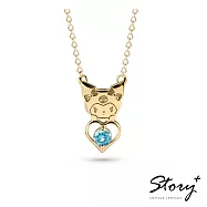 【客製品】STORY 故事銀飾-Kuromi & Me系列-酷洛米誕生石純銀項鍊-黃K金 3月