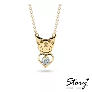 【客製品】STORY 故事銀飾-Kuromi & Me系列-酷洛米誕生石純銀項鍊-黃K金 4月
