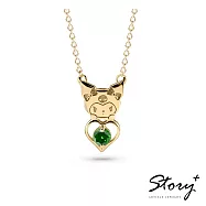 【客製品】STORY 故事銀飾-Kuromi & Me系列-酷洛米誕生石純銀項鍊-黃K金 5月