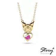 【客製品】STORY 故事銀飾-Kuromi & Me系列-酷洛米誕生石純銀項鍊-黃K金 7月