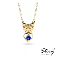 【客製品】STORY 故事銀飾-Kuromi & Me系列-酷洛米誕生石純銀項鍊-黃K金 9月