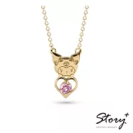【客製品】STORY 故事銀飾-Kuromi & Me系列-酷洛米誕生石純銀項鍊-黃K金 10月