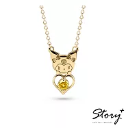 【客製品】STORY 故事銀飾-Kuromi & Me系列-酷洛米誕生石純銀項鍊-黃K金 11月