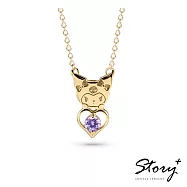 【客製品】STORY 故事銀飾-Kuromi & Me系列-酷洛米誕生石純銀項鍊-黃K金 12月