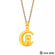 JoveGold漾金飾 月亮搜可史黃金墜子 送玫瑰鋼項鍊