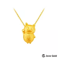 JoveGold漾金飾 福氣搜可史黃金墜子 送玫瑰鋼項鍊