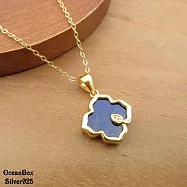 精緻質感天然青金石四葉草S925純銀金色單墜.吊墜.單墜價格 單墜(不含鍊)