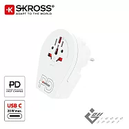 瑞士Skross 歐規旅行萬國轉接頭附PD快充Type-C孔