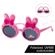 【SUNS】兒童彈力太陽眼鏡 可愛兔子造型2-8歲適用 寶麗來鏡片 抗UV400 粉框粉腳