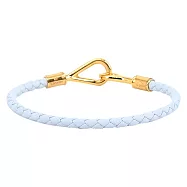 Hermes 愛馬仕 Jumbo Swift 小牛皮編織手鍊 法國藍/金