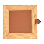 Hermes 愛馬仕 Atrium 橡木拼接皮革方形零錢托盤(中/23cm) 棕